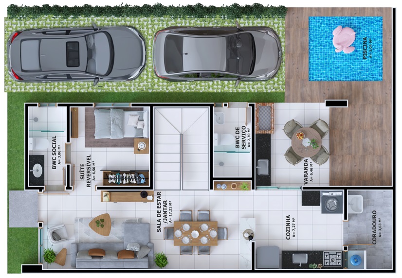 planta Condomínio Village Europa 2
