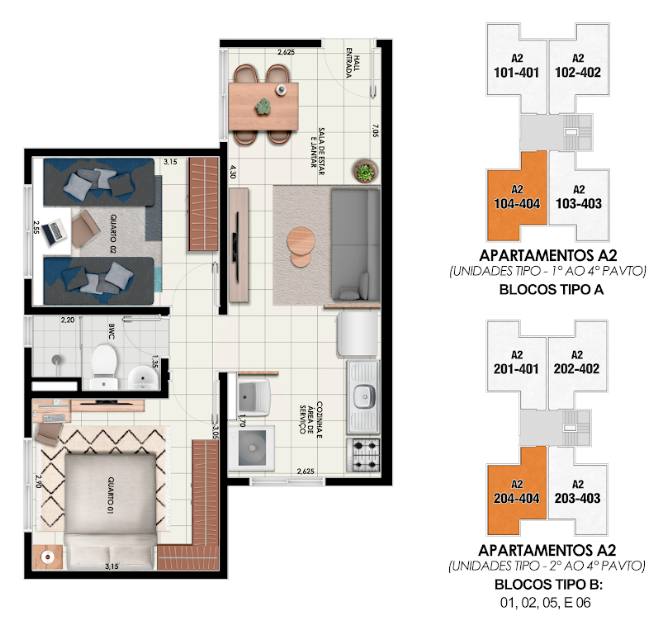 Mío Dirceu Teresina - planta do apartamento
